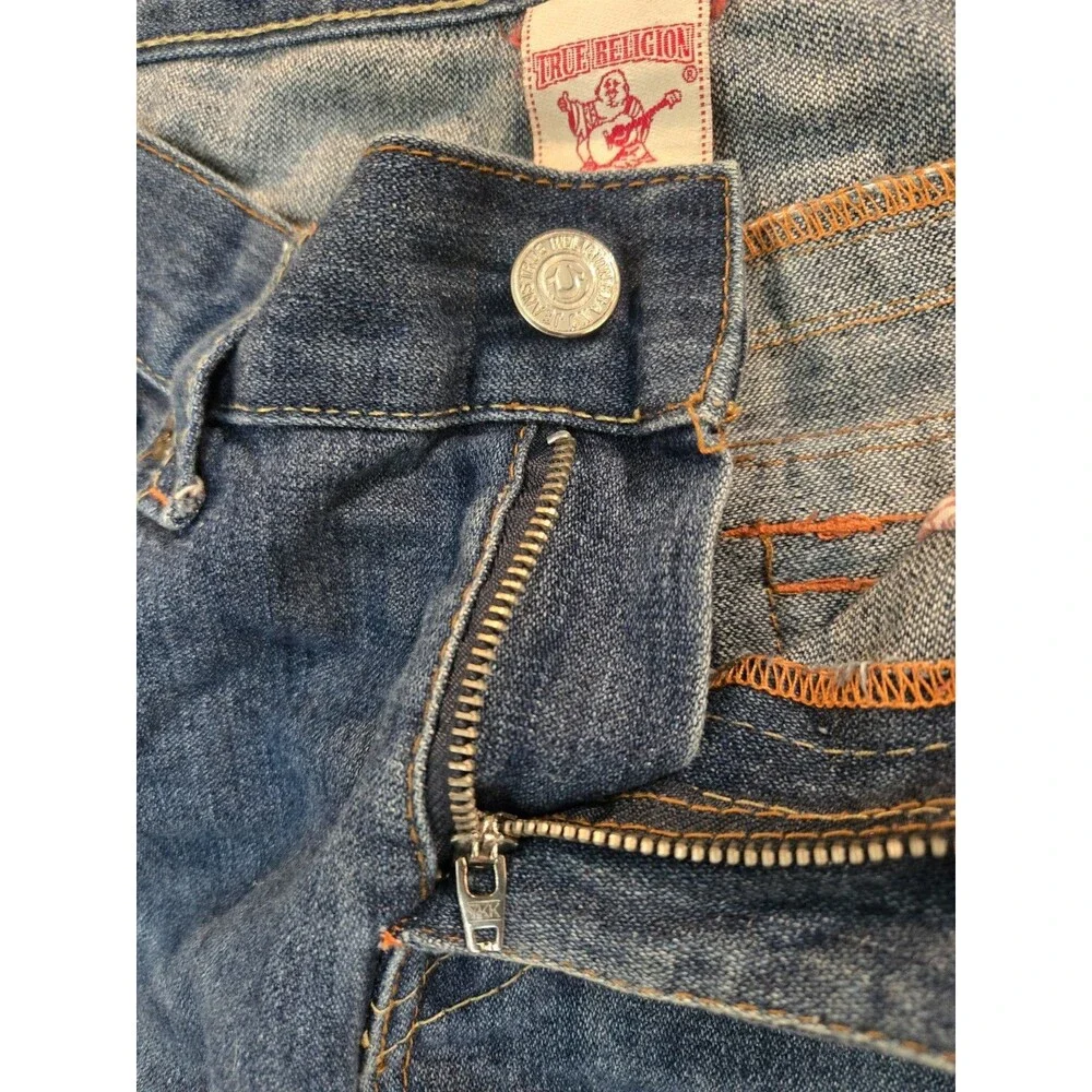 True Religion Rare Embroidered Shiva Hindu God Billy Vintage Wide Jeans 36x32